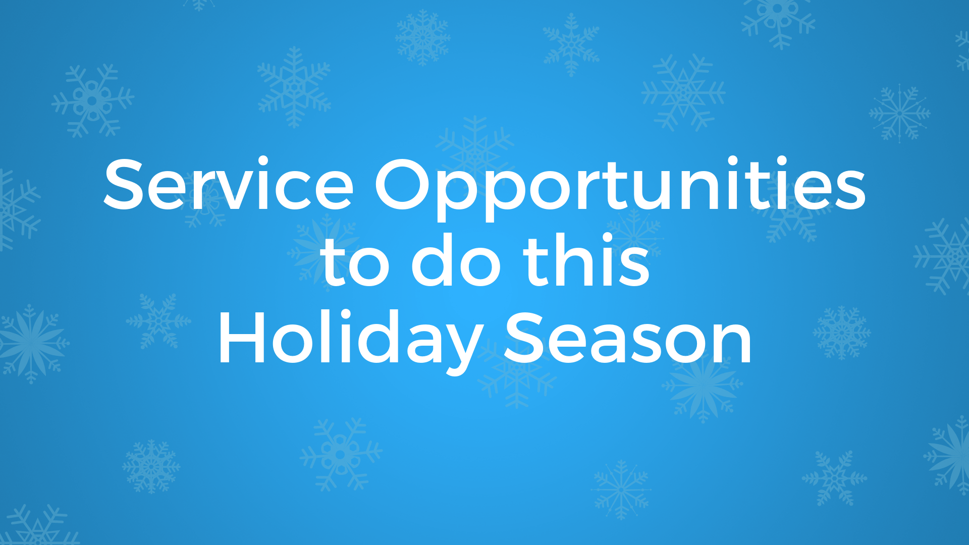 Unique Community Service Ideas To Do This Holiday Season